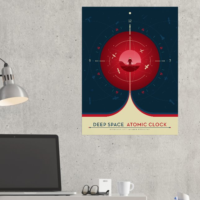 Sci-Fi Ad, Red Atomic Clock, Deep Space Foil Prints (In Situ (Desk 2))