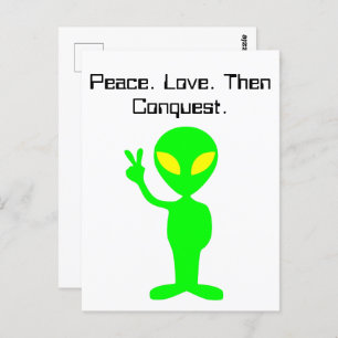 Sci-Fi Alien Funny Space Extraterrestrial Cartoon  Postcard
