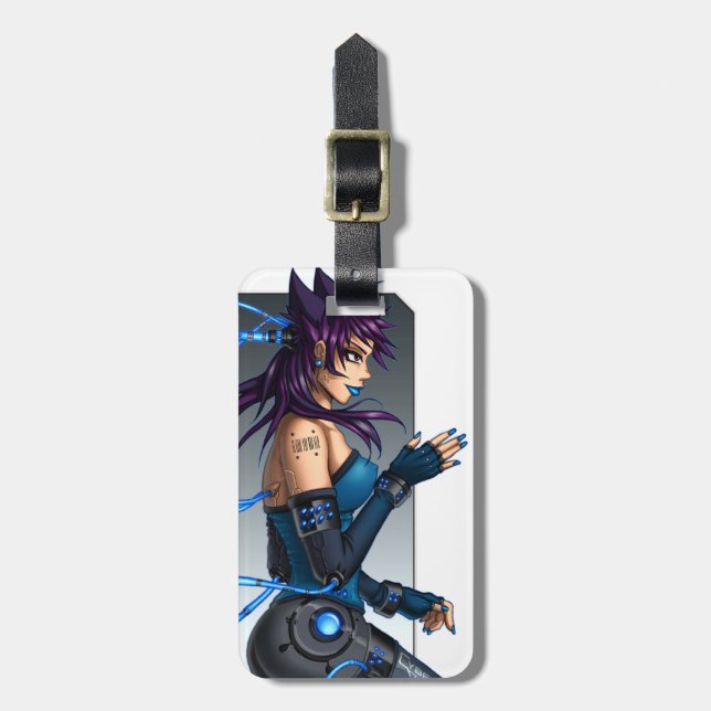 Sci-Fi Anime Girl Luggage Tag (Front Vertical)