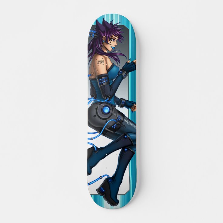 Sci-Fi Anime Girl Skateboard | Zazzle