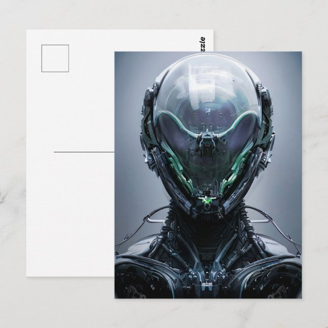 Sci fi Assassin Cyberpunk Hunter Droid Postcard (Front/Back)
