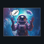 Sci-Fi Astronaut Postcard<br><div class="desc">The perfect Astronaut Postcard for the Space-lover in your life! Tell someone you care about them, and let them know they are "Out of this World!" Nothing makes their day more special like a handwritten note on an illustrated Astronaut Postcard. Float your Loved One some Stellar Wishes with this Space...</div>