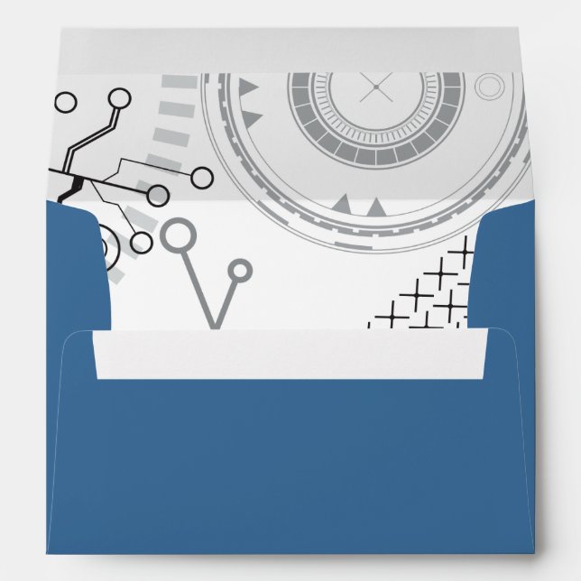 SCI-FI  Bar Bat Mitzvah Envelope (Back (Bottom))
