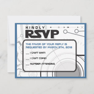 SCI-FI Bar Bat Mitzvah Invitation Reply Card