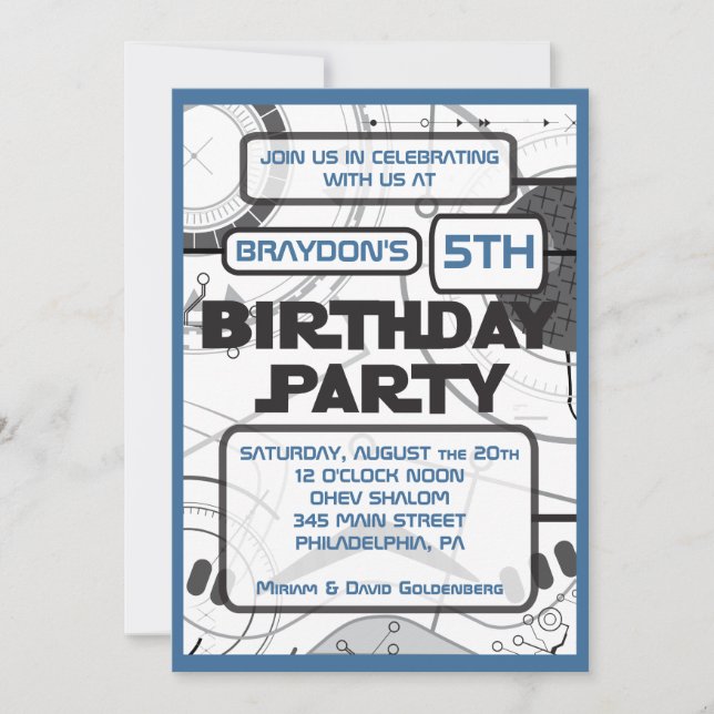 SCI-FI BIRTHDAY PARTY Invitation (Front)