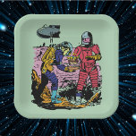 Sci-Fi Birthday Party Space age Science Fiction Paper Plate<br><div class="desc">Vintage comic Science Fiction design to bring your Sci-Fi party to life. Enjoy cosmic plate ware that is out of this world. Can be personalised and changed as you wish.</div>