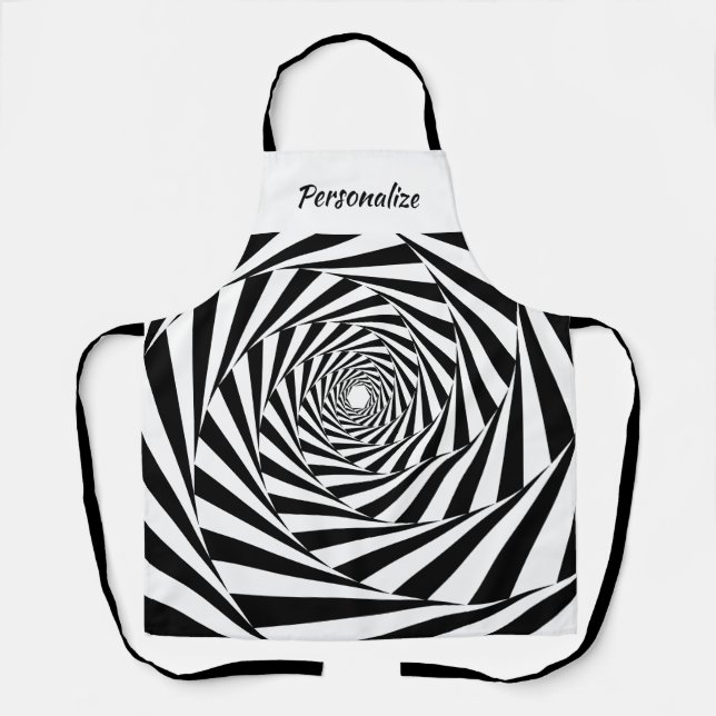 Sci Fi Black White Optical Illusion Women Cooking Apron (Front)