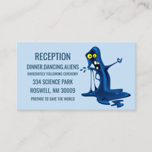 Sci Fi Blue Slime Monster Reception card