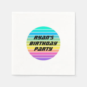 sci-fi boys birthday party rainbow paper napkin