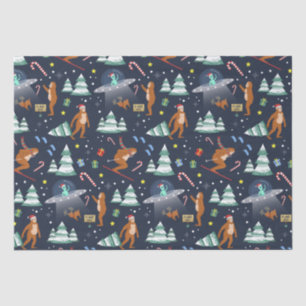 Sci-Fi Christmas   Big Foot, Aliens, & Reindeer Tissue Paper