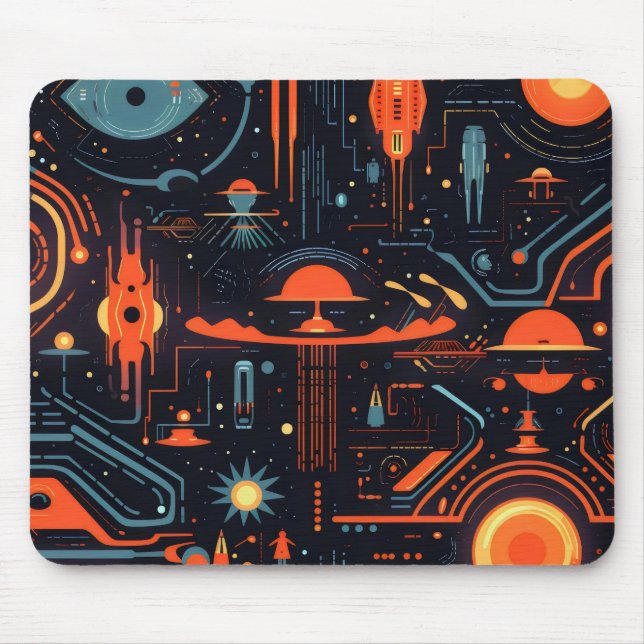 Sci-Fi Colourful Pattern Mouse Mat (Front)