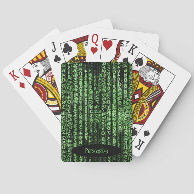 Sci-Fi Computer Code Personalise Playing Cards (Back)