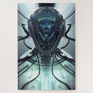 Sci-Fi Cyber Droid Fighter Pilot