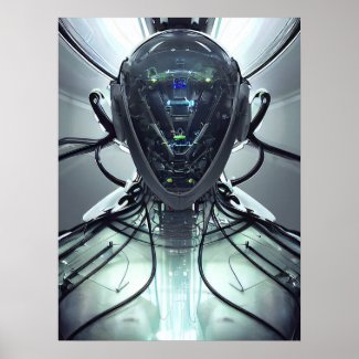 Sci-Fi Cyber Droid Fighter Pilot