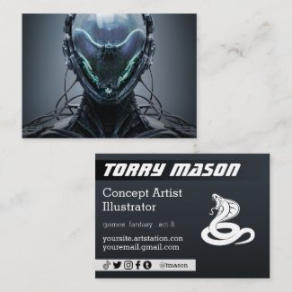 Sci fi Cyberpunk Droid Business Card