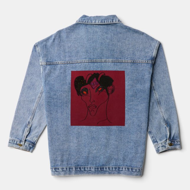 Sci-fi Demon Hunter Countess Denim Jacket (Back)