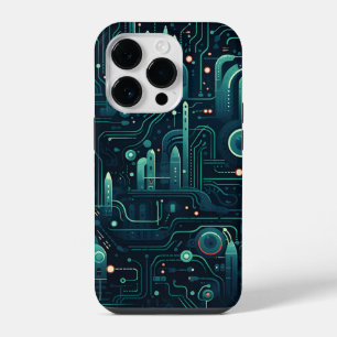 Sci-Fi Electronic Dark Pattern iPhone 14 Pro Case