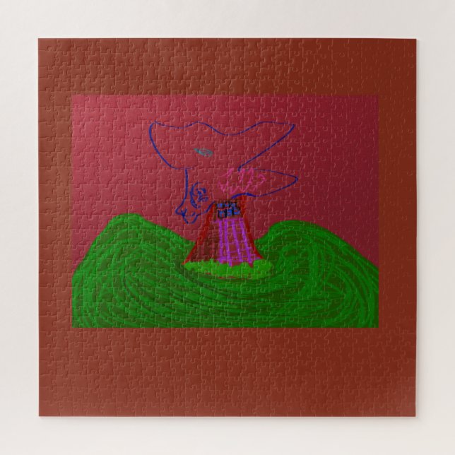 Sci-fi Fantasy Creature Landscape Jigsaw Puzzle (Vertical)