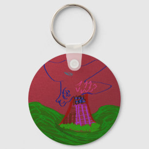 Sci-fi Fantasy Creature Landscape Keychain