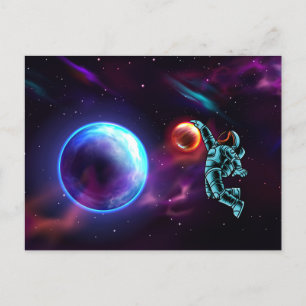 Sci-Fi Fantasy Space Basketball Astronaut   Postca Postcard