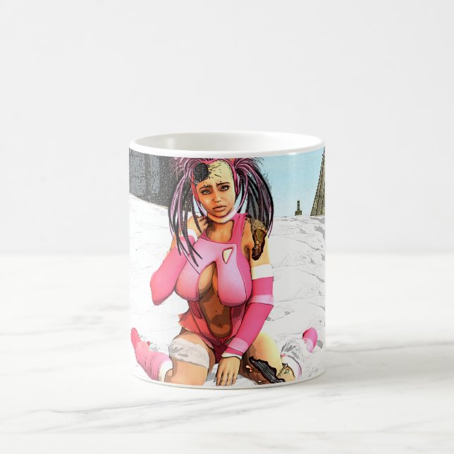 Sci Fi Female Cyborg Coffee Mug (Center)