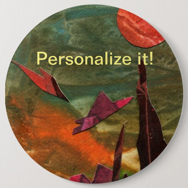 Sci-Fi "Fire Birds" alien life forms in flight 6 Cm Round Badge (Front)