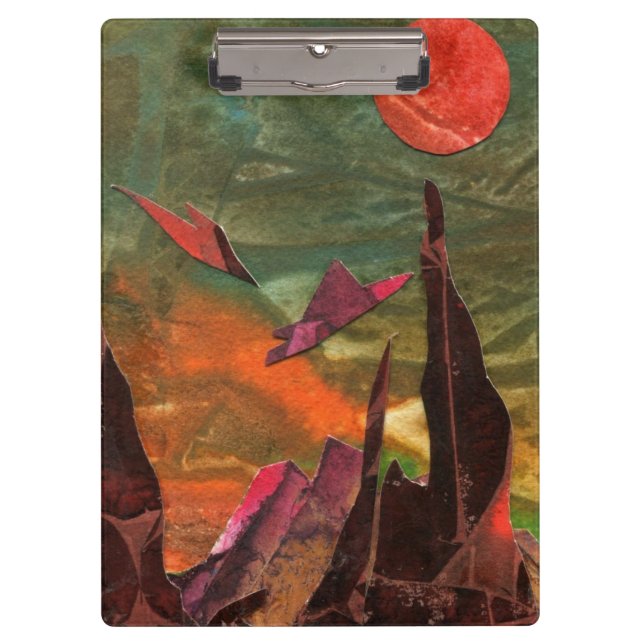 Sci-Fi "Fire Birds" alien life forms in flight Clipboard (Front)