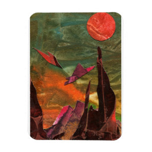Sci-fi "Fire Birds" alien life forms in flight Magnet