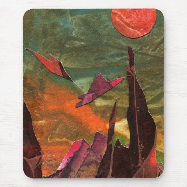 Sci-Fi "Fire Birds" alien life forms in flight Mouse Mat (Front)