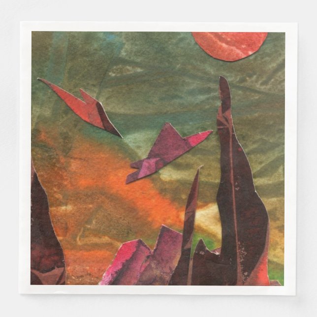 Sci-Fi "Fire Birds" alien life forms in flight Napkin (Front)