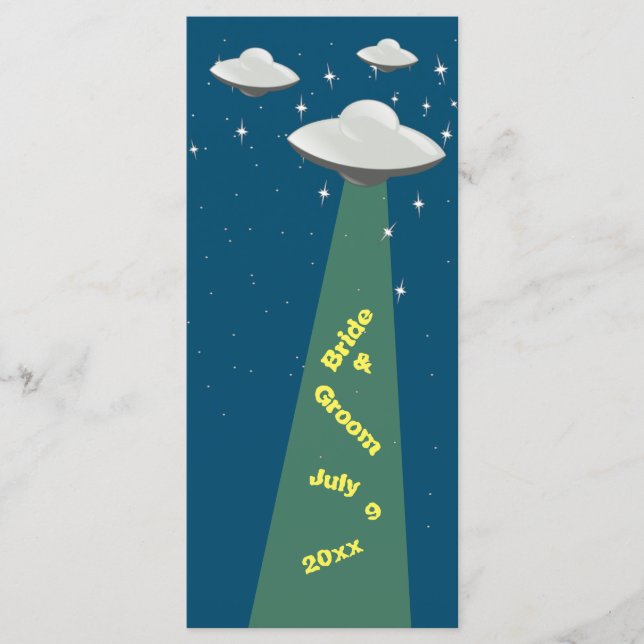 Sci Fi Flying Saucers Wedding Program Programme (Front)