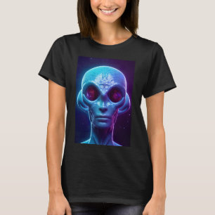 Sci Fi Futuristic Robot Head Cyborg Unique Digital T-Shirt