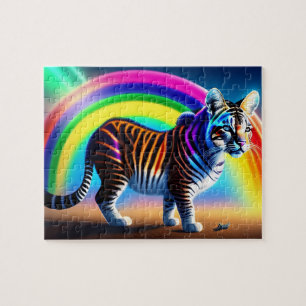 Sci fi futuristic wild cat colourful tiger jigsaw puzzle