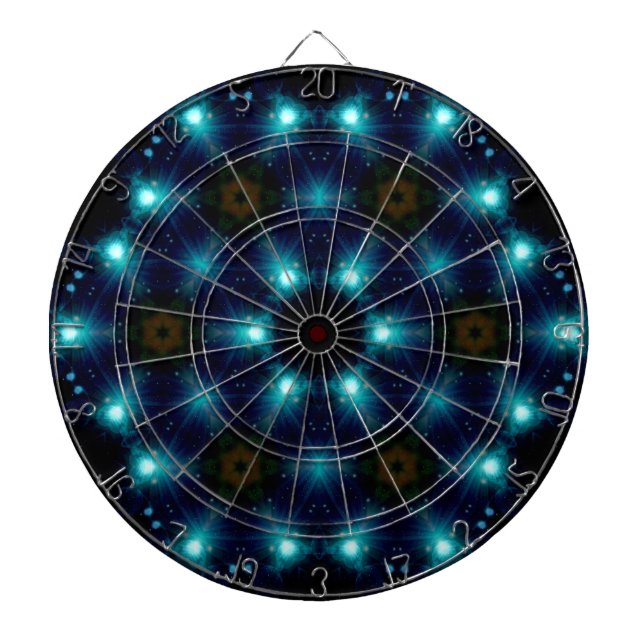 Sci-Fi Galaxy Blue Light abstract art 3 Dartboard (Front)