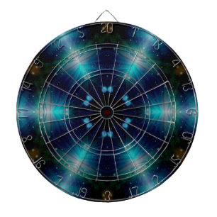 Sci-Fi Galaxy Blue Light abstract art 4 Dartboard