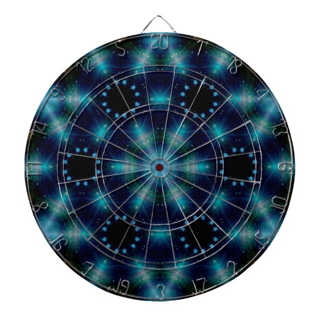 Sci-Fi Galaxy Blue Light abstract art 6 Dartboard (Front)