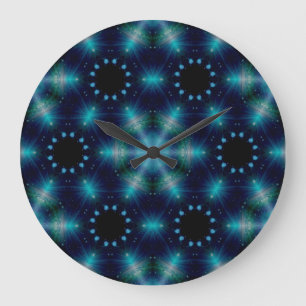 Sci-Fi Galaxy Blue Light abstract art 6 Large Clock