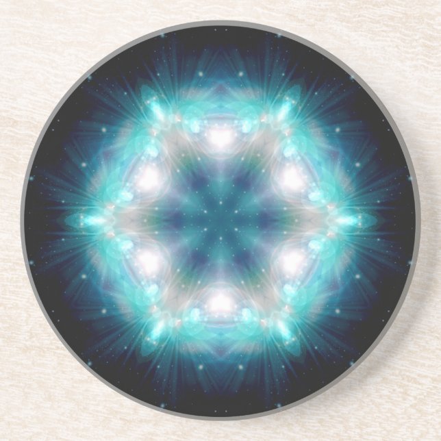 Sci-Fi Galaxy Blue Light abstract art Coaster (Front)