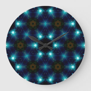 Sci-Fi Galaxy Blue Light abstract art Large Clock