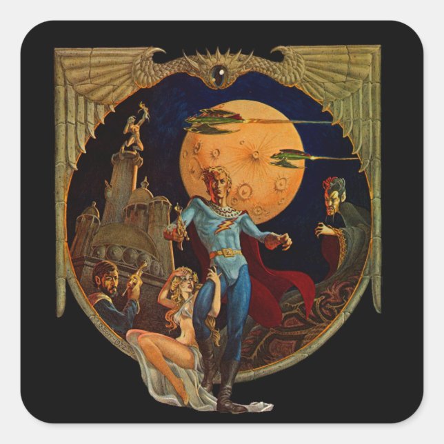 Sci-Fi Hero Square Sticker (Front)