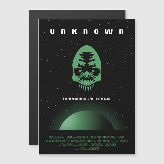 Sci-Fi Horror Movie Ad, Unknown Magnetic Invitation (Front/Back)