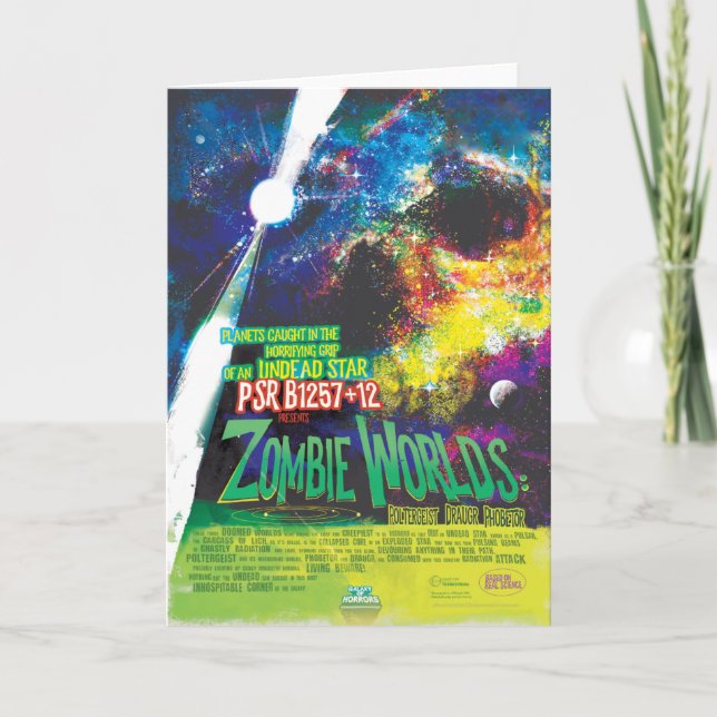 Sci-Fi Horror Movie Ad, Zombie Worlds Card (Front)