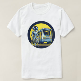 Sci-Fi in Daily Life - Quirky Alien & Robot Scenes T-Shirt