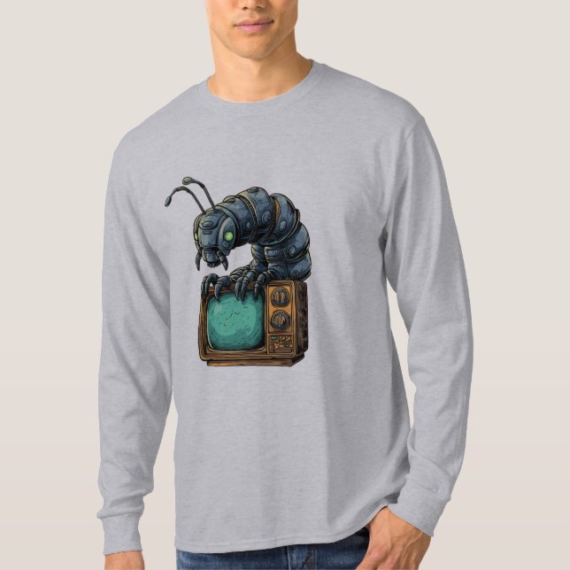 Sci-Fi Insect Retro Tech Long Sleeve T-Shirt (Front)