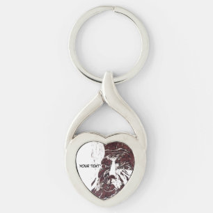 Sci-Fi "Lunar Landscape" the man in the moon       Key Ring
