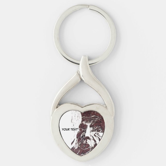 Sci-Fi "Lunar Landscape" the man in the moon       Key Ring (Front)