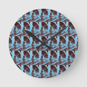 Sci-Fi "Lunar Landscape" the man in the moon Round Clock