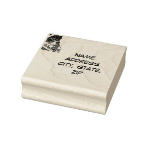 Sci-Fi "Lunar Landscape" the man in the moon       Rubber Stamp