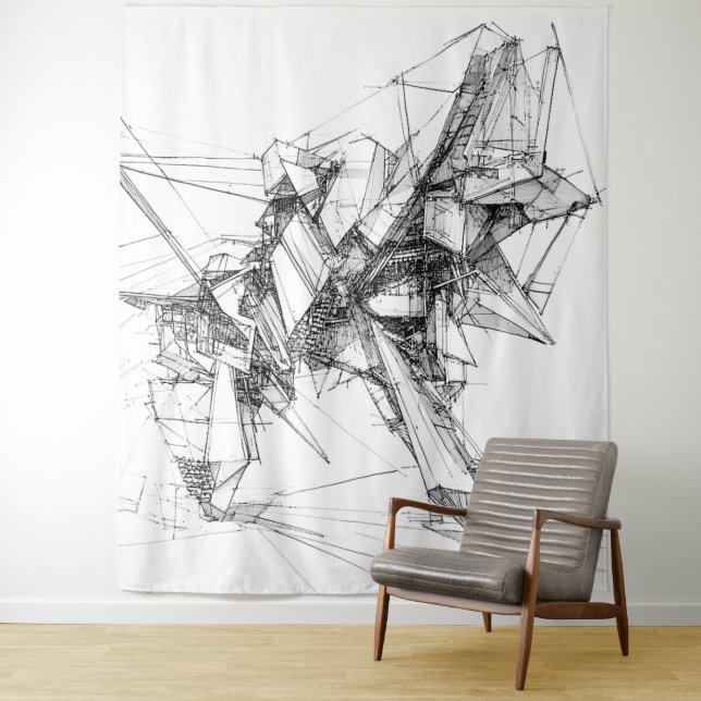 Sci-Fi Mecha Wall Art Tapestry (In Situ)