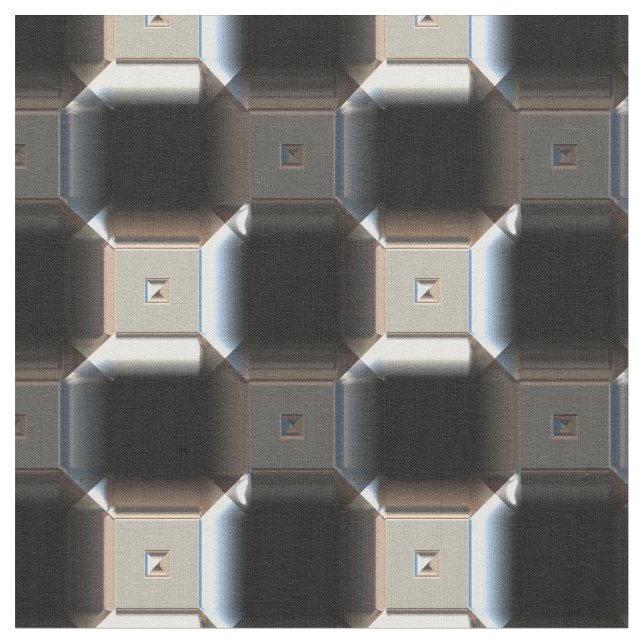 Sci-Fi Metal Patterns 1 Custom Fabric (Close Up)